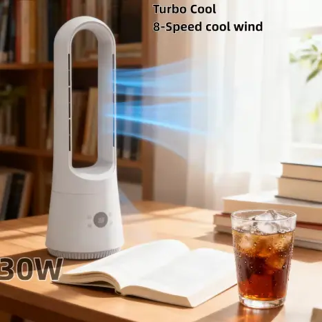 Hot Cool Bladeless Tower Fan Smart Air Purifier With Remote