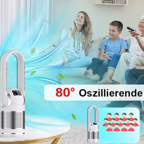 Bladeless Heater နှင့် Cooler Fan ပါရှိသော ဘက်စုံသုံး Smart Home HEPA Filter Air Purifier